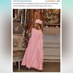Spaghetti strap light pink size small maxi summer dress brand new never worn